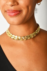 Gold Braid Collar Necklace