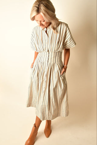 MAUDE WAIST DETAIL SHIRTDRESS