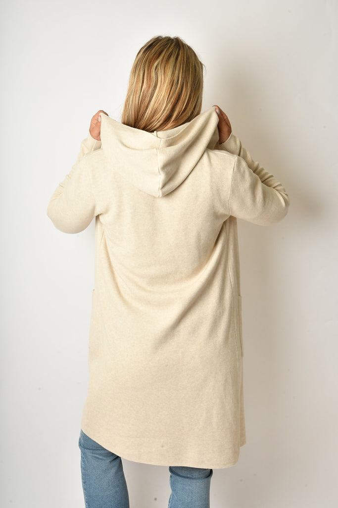 OPEN LONG HOOD CARDIGAN