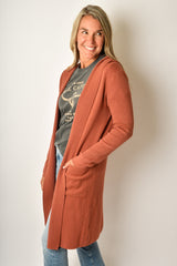 OPEN LONG HOOD CARDIGAN