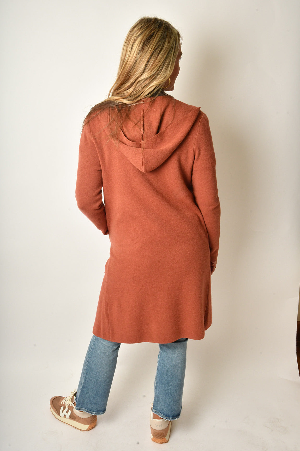 OPEN LONG HOOD CARDIGAN