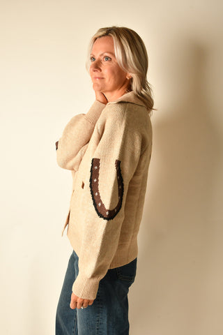 HORSE JACQUARD CARDIGAN