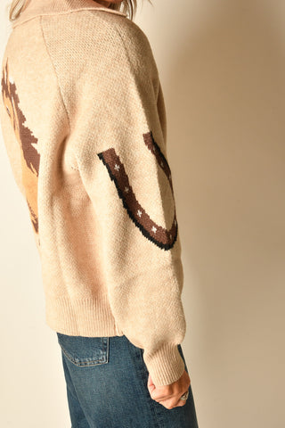 HORSE JACQUARD CARDIGAN