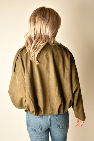 SUEDE ZIP UP JACKET