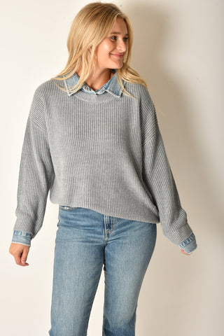SWEATER WITH DENIM