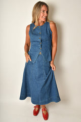 CHARLIE LONGLINE DENIM VEST