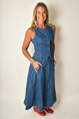 CHARLIE LONGLINE DENIM VEST