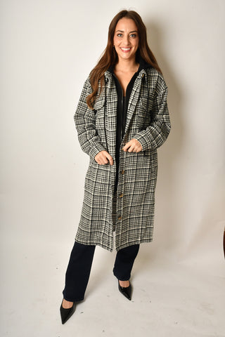 TWOFER HOODIE LONG COAT