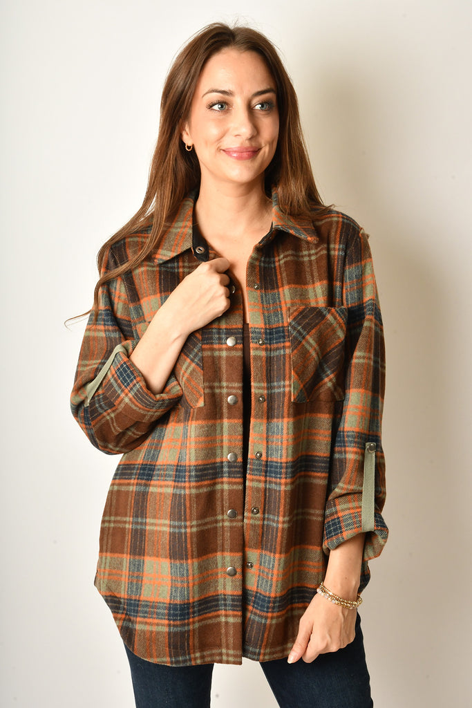 PLAID SHIRT JACKET