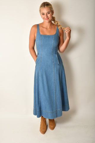 DENIM MIDI DRESS