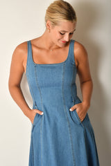DENIM MIDI DRESS