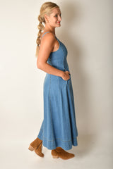 DENIM MIDI DRESS