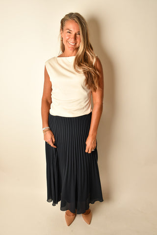 DRAPED SATIN TOP