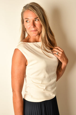 DRAPED SATIN TOP