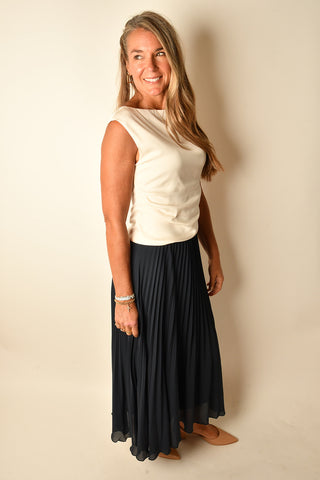 DRAPED SATIN TOP