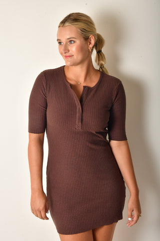 HENLEY HALF SLEEVE DRESS