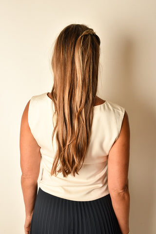 DRAPED SATIN TOP