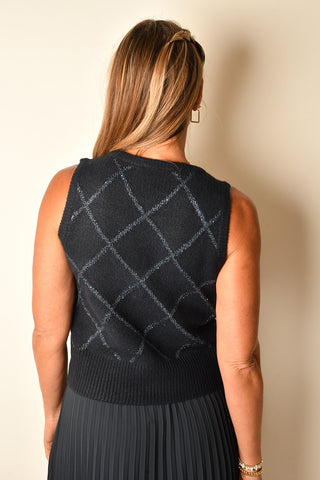 ARGYLE SEQUIN SWEATER VEST