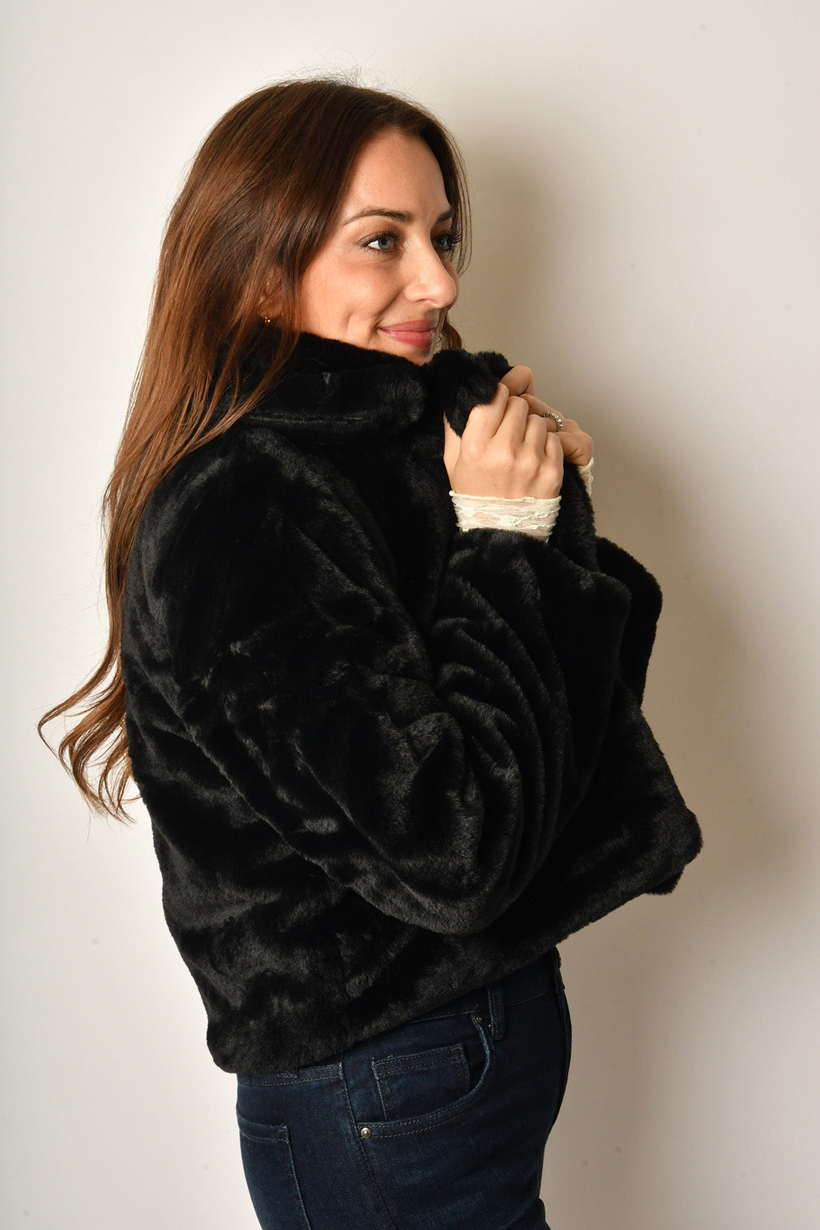 FAUX FUR SHIRT JACKET + color