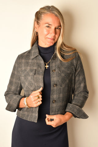PLAID SHORT JACKET
