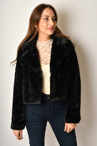 FAUX FUR SHIRT JACKET + color