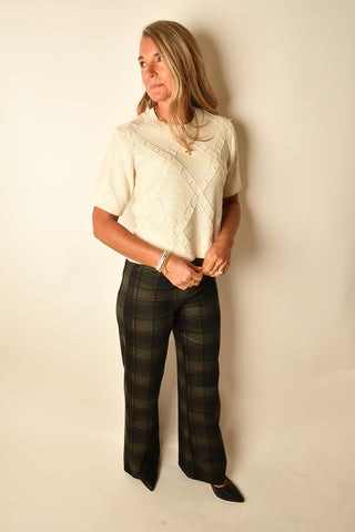 DIAMOND STITCH SWEATER TEE