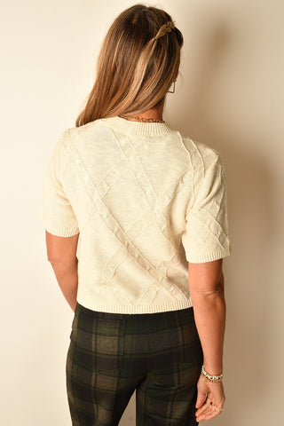 DIAMOND STITCH SWEATER TEE