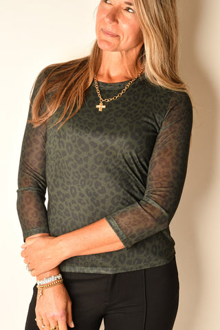 MESH 3/4 SLEEVE TOP
