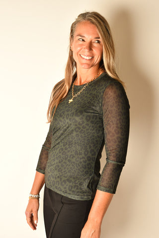 MESH 3/4 SLEEVE TOP