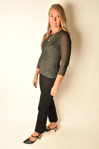 MESH 3/4 SLEEVE TOP