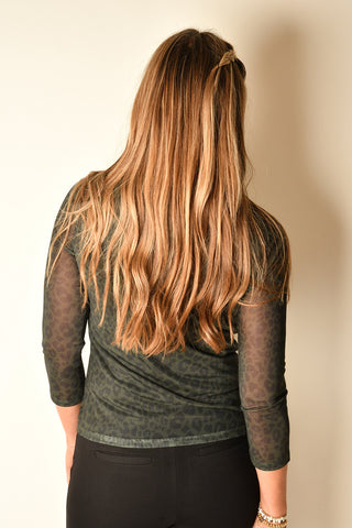 MESH 3/4 SLEEVE TOP