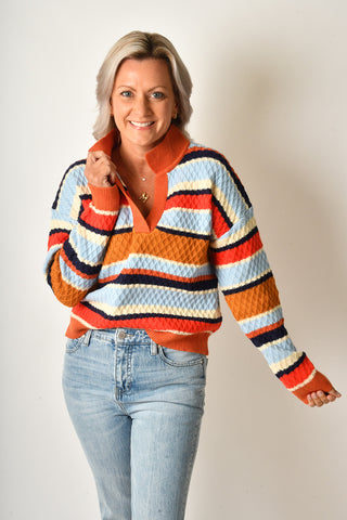 RETRO JOHNNY COLLAR SWEATER