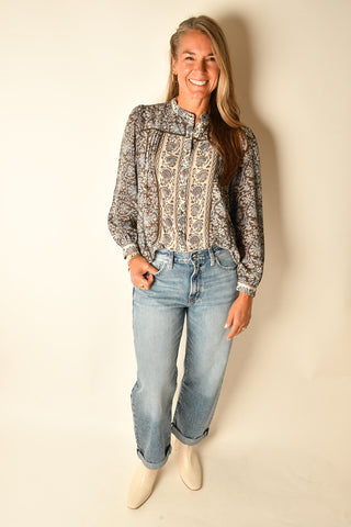 ORCHID PRINT BLOUSE