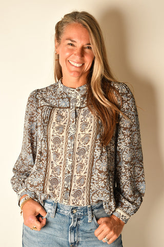 ORCHID PRINT BLOUSE