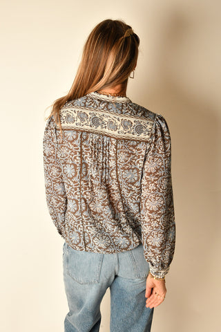ORCHID PRINT BLOUSE