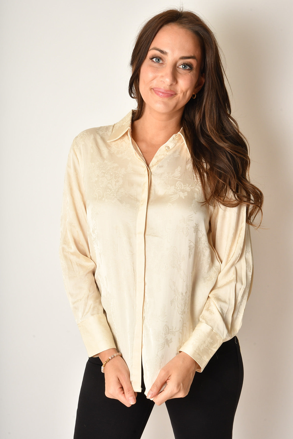 FLORAL JACQUARD BLOUSE