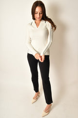 LS COLLARED SWEATER