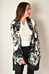 FLORAL OPEN SWEATER COAT