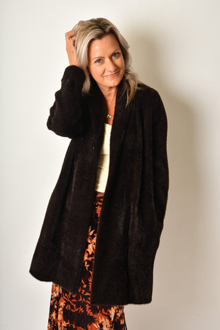 MINK SHAWL SWEATER COAT