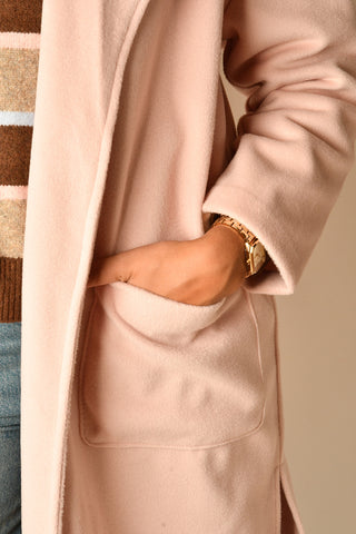 HAYLEY SOFT BLUSH OPEN COAT