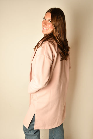 HAYLEY SOFT BLUSH OPEN COAT