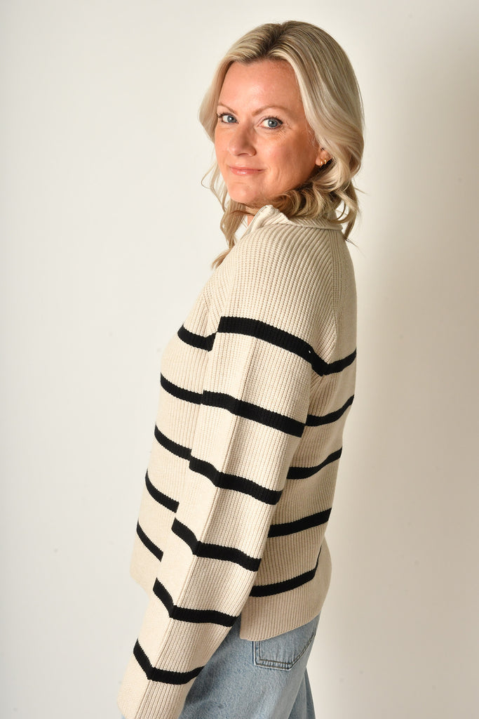 HALF ZIP LONGLINE SWEATER