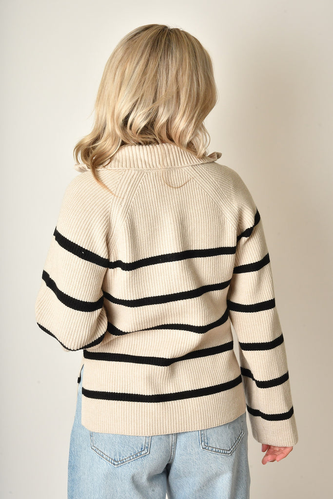 HALF ZIP LONGLINE SWEATER