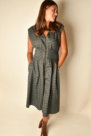 MINI FLOWER ZIPPER DRESS
