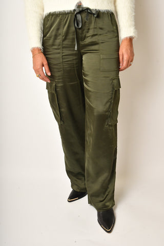 SATIN CARGO WIDE LEG