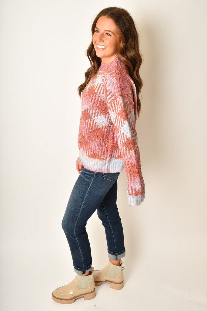 MULTICOLOR PLAID SWEATER