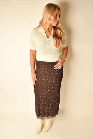EDA POLKA DOT MESH SKIRT