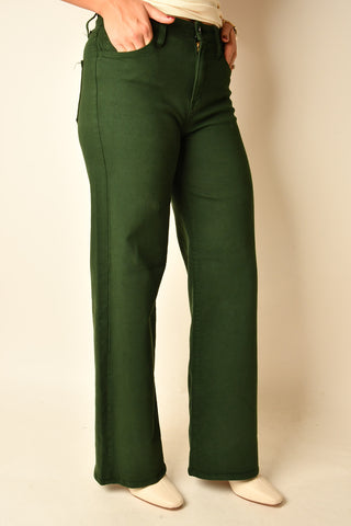 WILLOW HIGH RISE FOREST WIDE LEG