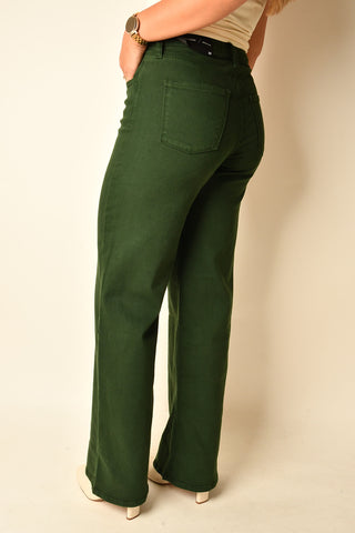 WILLOW HIGH RISE FOREST WIDE LEG