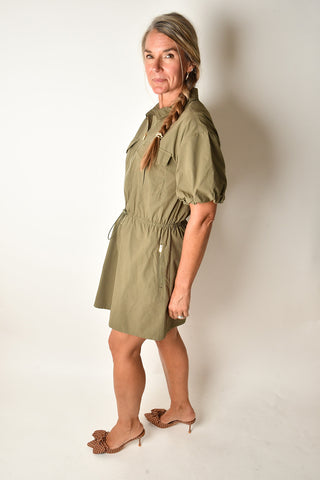 PUFF SLEEVE UTILITY DRESS
